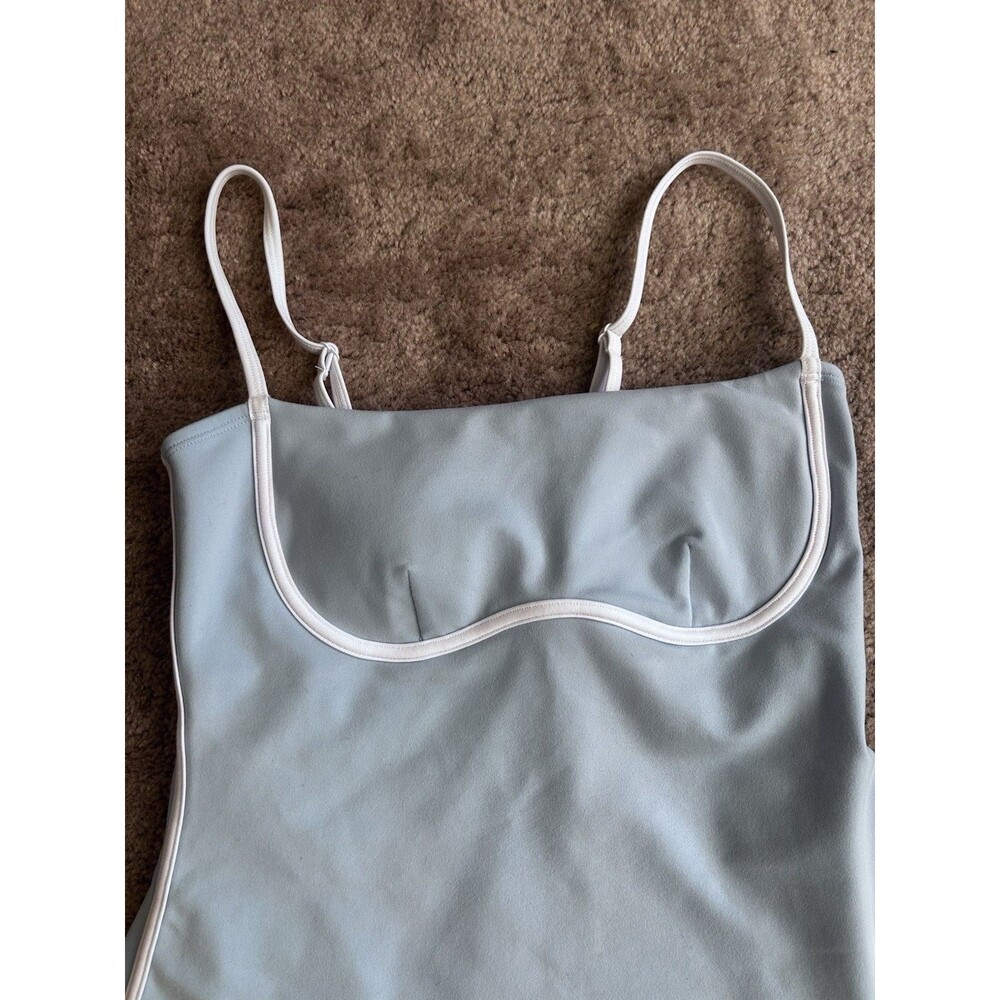 Alo Yoga Airbrush Streamlined Dress Seashell Blue White Size Medium - Picture 9 of 9